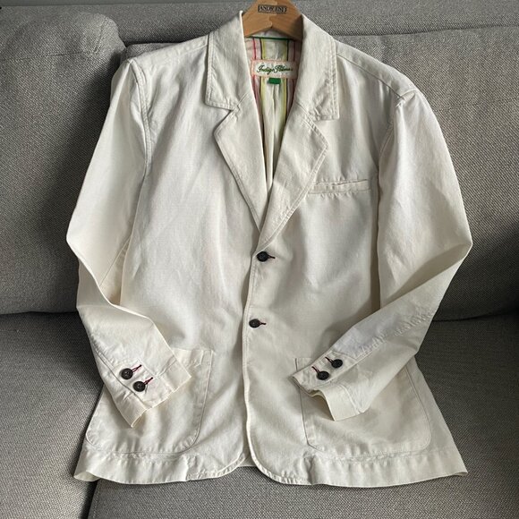 Men's Cotton/Linen Blend Sports Jacket Indigo Palms by Tommy Bahama - Picture 7 of 17